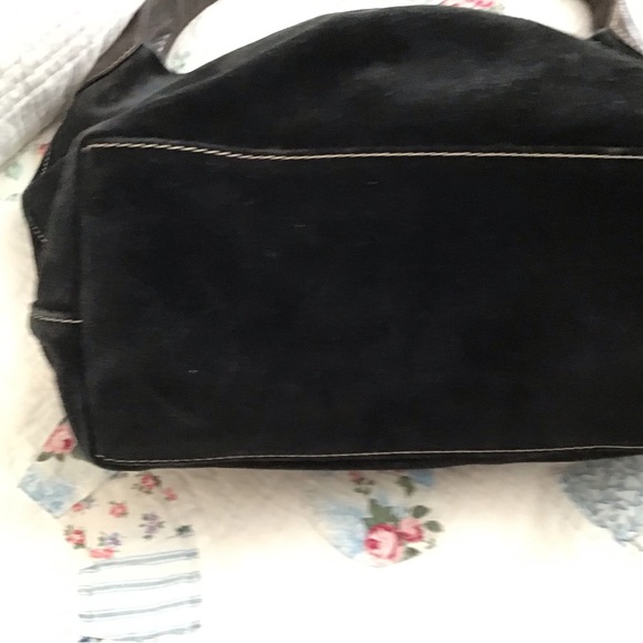 EUC  Dooney and Bourke Black Suede Belvedere Lock Hobo Shoulder Bag - Picture 5 of 12